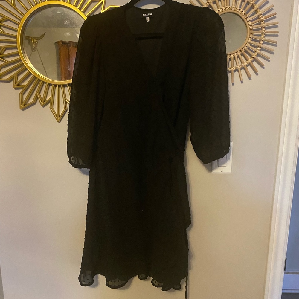 Wrap dress with chiffon sleeves- medium